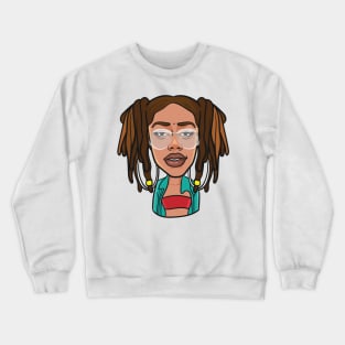 Sexy Crazy Cool Black Woman with Dreadlocks Crewneck Sweatshirt